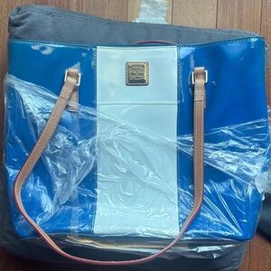 Dooney & Bourke Royal Blue and White Tote